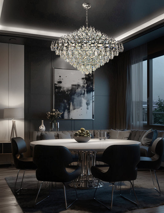 Empire Crystal Teardrop Round Chandelier 31" - view 2
