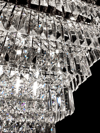 Tiered Square Crystal Chandelier Chrome 29" - view 9