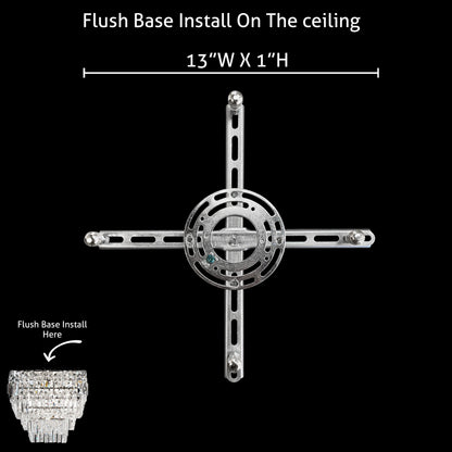 Tiered Square Crystal Chandelier Chrome 16” - view 7