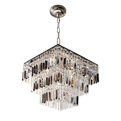 Tiered Square Crystal Chandelier Chrome 16” - view 11