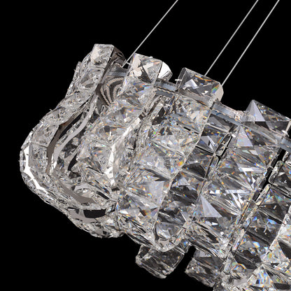 Halo LED Crystal Chrome Round Chandelier 23" - view 5
