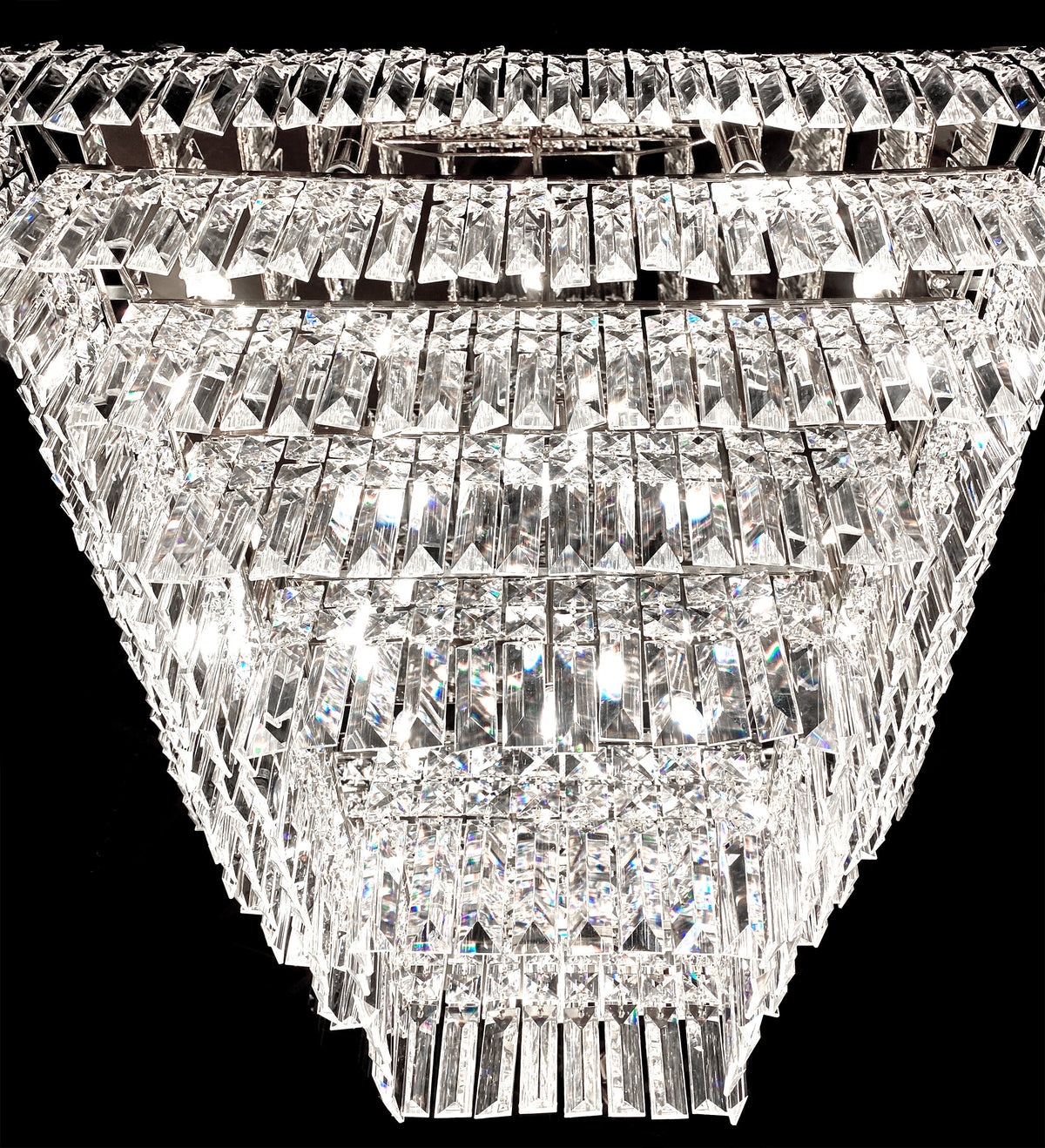 Tiered Square Crystal Chandelier Chrome 29" - view 8