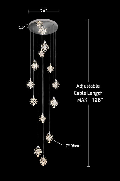 Luxury Chrome Spiral Crystal LED Chandelier - view 5