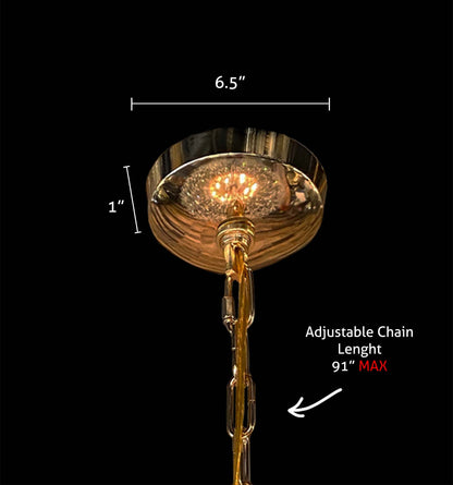 Luxe Starburst Gold Crystal Chandelier 63" - view 5