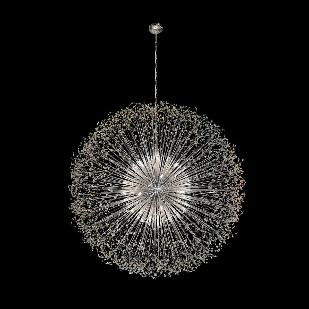 Luxe Starburst Chrome Crystal Chandelier 63"
