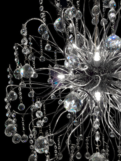 Luxury Firework Chrome Crystal Chandelier 30" - view 5
