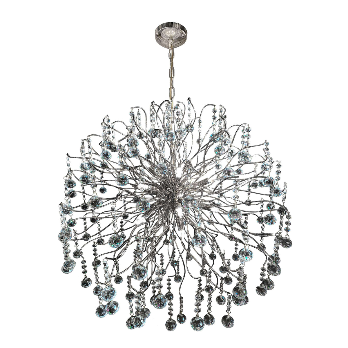 Luxury Firework Chrome Crystal Chandelier 30" - view 10