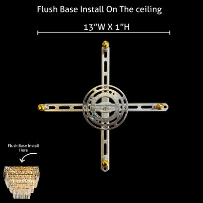 Tiered Square Crystal Gold Chandelier 16” - view 5