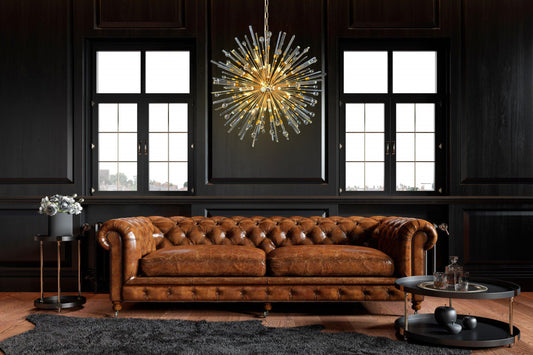 Luxury Handmade Glass Pendant Chandelier 34" - view 2