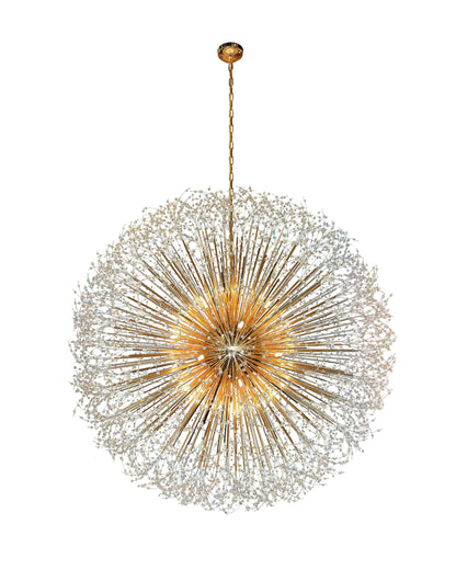 Luxe Starburst Gold Crystal Chandelier 63" - view 9