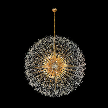 Luxe Starburst Gold Crystal Chandelier 63"