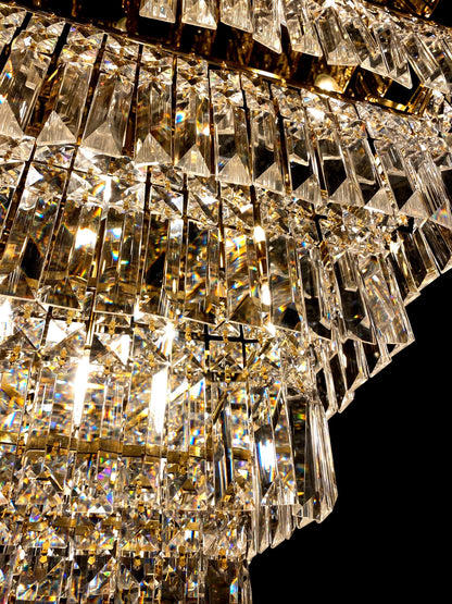 Tiered Square Crystal Chandelier Gold  29" - view 9