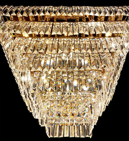 Tiered Square Crystal Chandelier Gold  29" - view 8