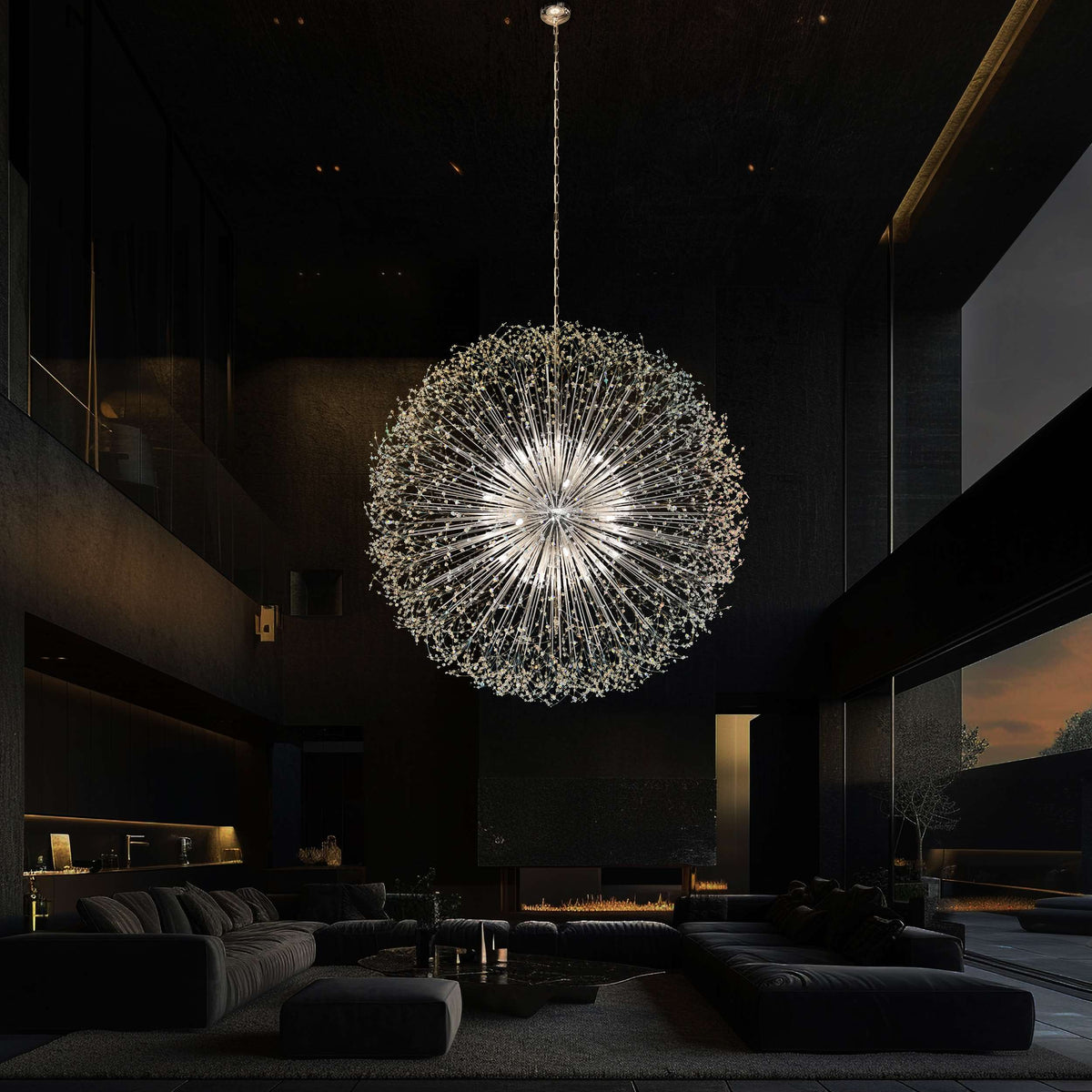 Luxe Starburst Chrome Crystal Chandelier 63" - view 5