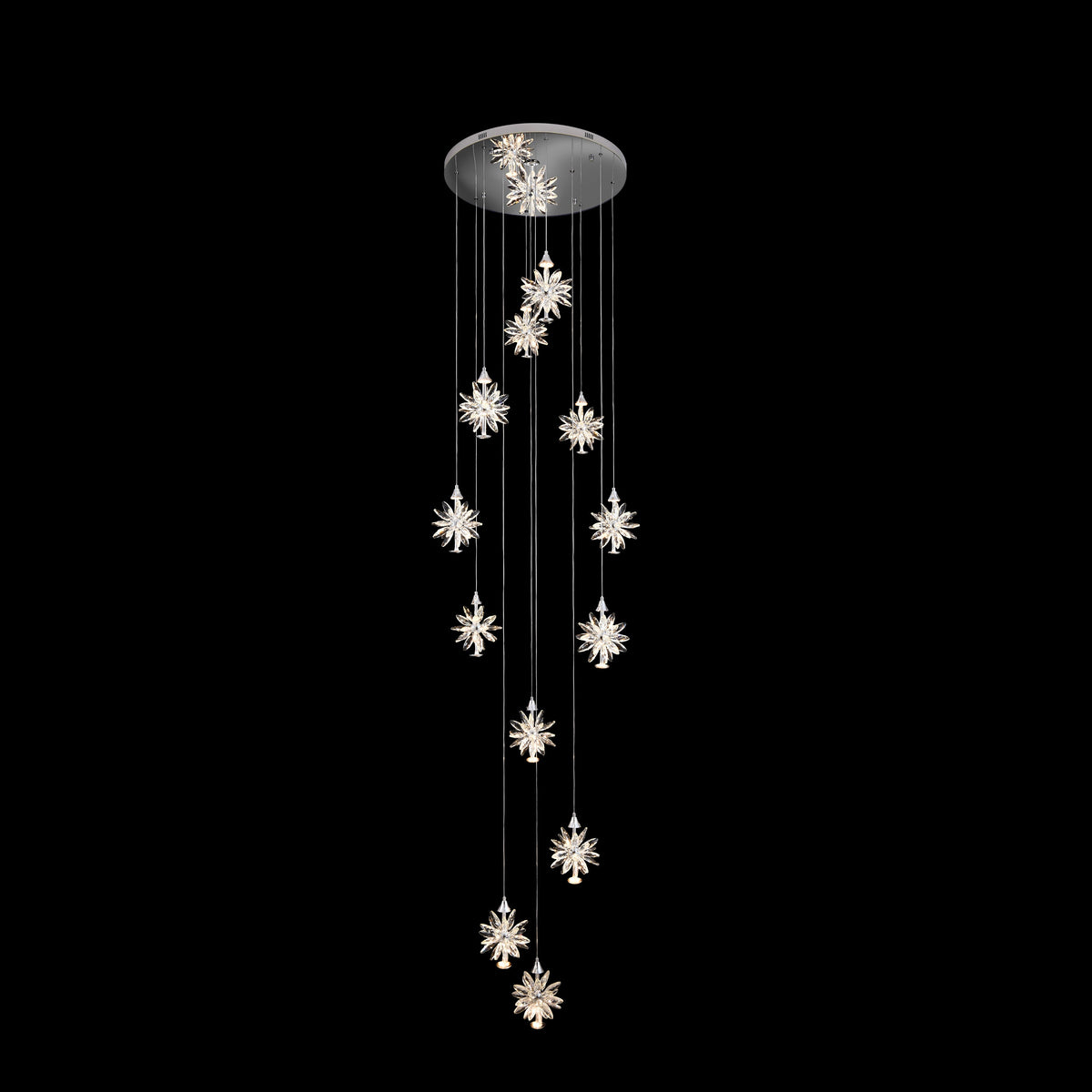 Luxury Chrome Spiral Crystal LED Chandelier