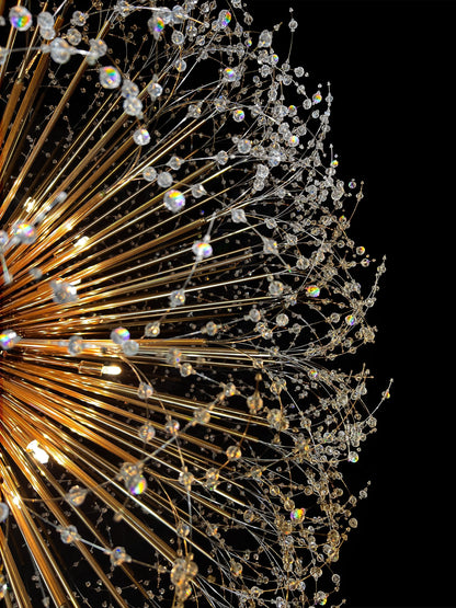 Luxe Starburst Gold Crystal Chandelier 63" - view 7
