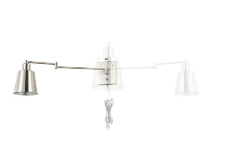 JONATHAN Y Lighting JYL7576 Cary 9" Tall LED Plug-In Wall Sconce - Nickel