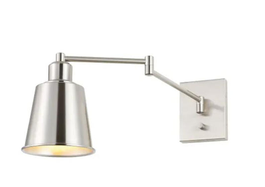 JONATHAN Y Lighting JYL7576 Cary 9" Tall LED Plug-In Wall Sconce - Nickel