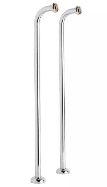 Signature Hardware 37-1/2" Heavy Duty Freestanding Tub Supplies, Chrome