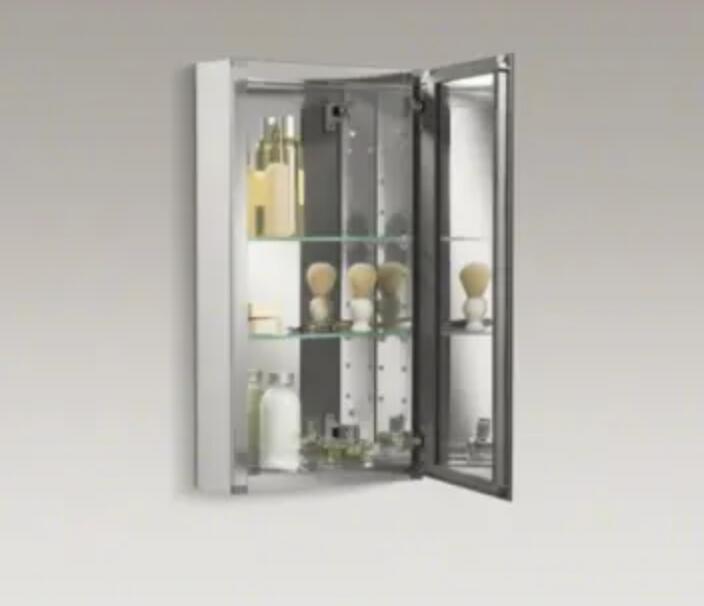 Kohler 15" x 26" Single Door Reversible Hinge Frameless Mirrored Medicine Cabine