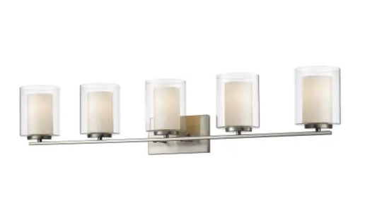 Bellevue Sylvia 5 Light 41" Wide Bathroom Vanity Light - Brushed Nickel