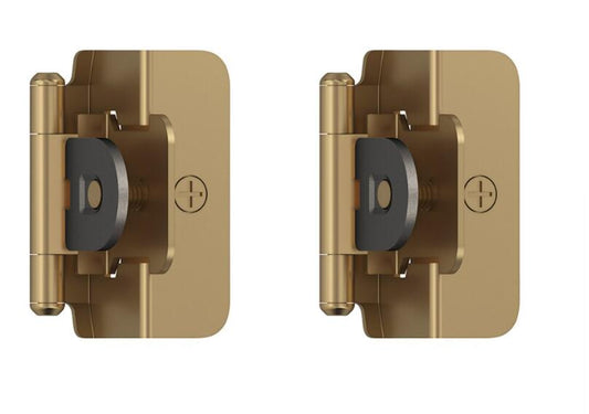 Amerock-1/2" Overlay Double Demountable Cabinet Hinge (Pair) Champagne Bronze