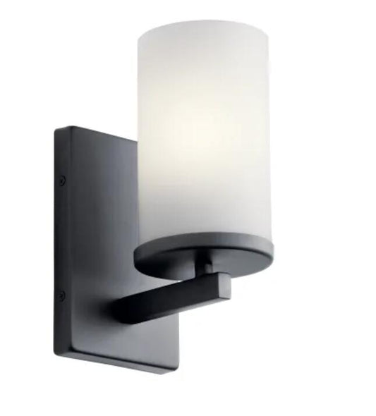 Kichler 45495BK Crosby 10" Tall Bathroom Sconce - Black