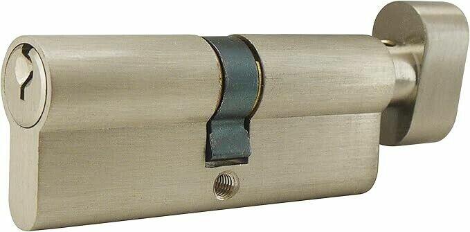 INOX CYEU-4040TK-15 Euro Cylinder Schlage C Keyway, Key & T-Turn, Satin Nickel
