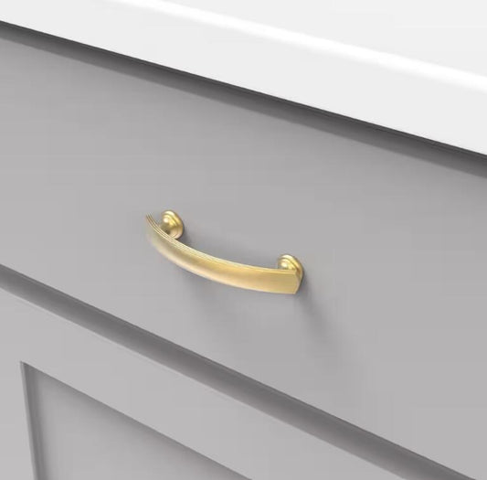 Hickory P2143-BGB American Diner 3" Modern Arch Cabinet Pull Brushed Golden Bras