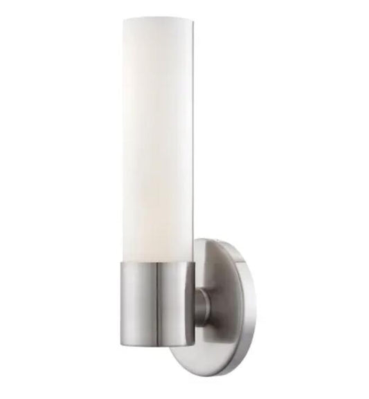 Kovacs Saber Single Light 4-3/4" Wide Bathroom Sconce with Etched Opal Shade-BN