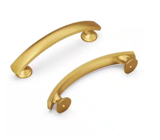 Hickory P2143-BGB American Diner 3" Modern Arch Cabinet Pull Brushed Golden Bras