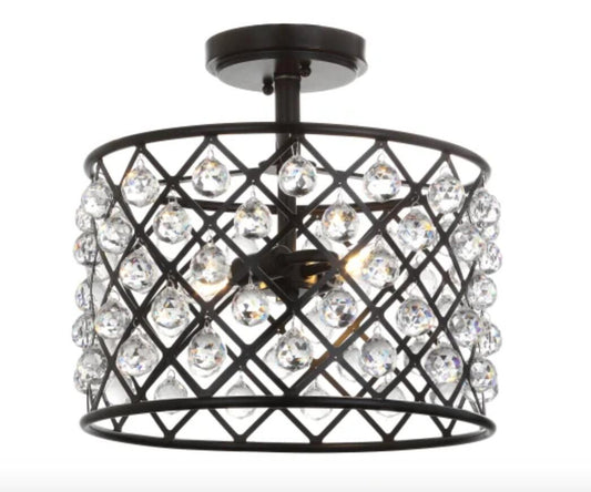 JONATHAN Y Lighting Gabrielle 2 Light 15" Wide LED Semi-Flush Ceiling Fixture
