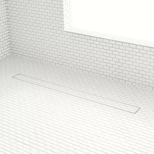 SIGNATURE HARDWARE 40" COHEN LINEAR TILE-IN SHOWER DRAIN- MATTE WHITE