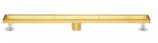 Signature Hardware 40" Tile Insert Linear Shower Drain - Brushed Gold