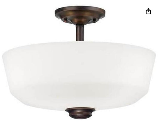 Millennium Lighting 2152-RBZ Two Light Semi-Flush Ceiling Mount, Rubbed Bronze
