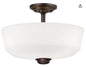 Millennium Lighting 2152-RBZ Two Light Semi-Flush Ceiling Mount, Rubbed Bronze