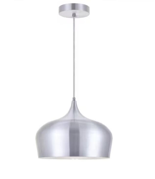 Elegant Lighting LDPD2003BN Nora 12" Wide Pendant w/AluminumShade-Brushed Nickel
