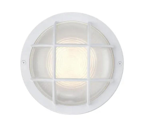 Westinghouse 6113900 8" Tall LED Outdoor Wall Sconce - Circular - White