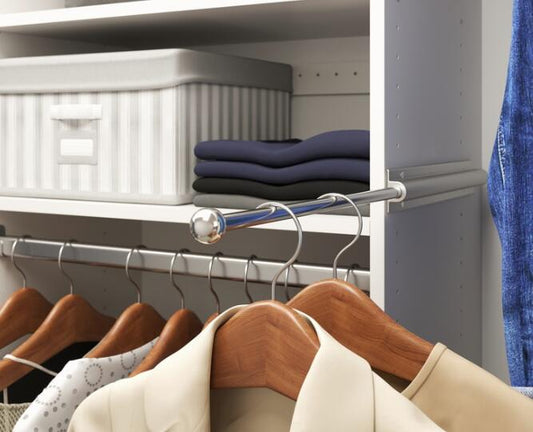 Easy Track-Sliding Wardrobe Rod - White