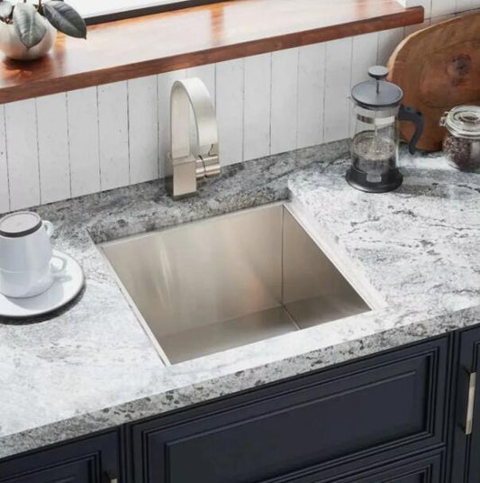 Signature Hardware Sitka 15" Dual Mount Single Basin Stainless Steel Prep Sink