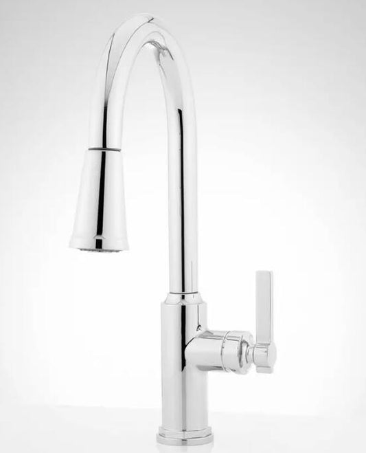 Signature Hardware Greyfield Single Handle Pull Down Kitchen Faucet in Chrome