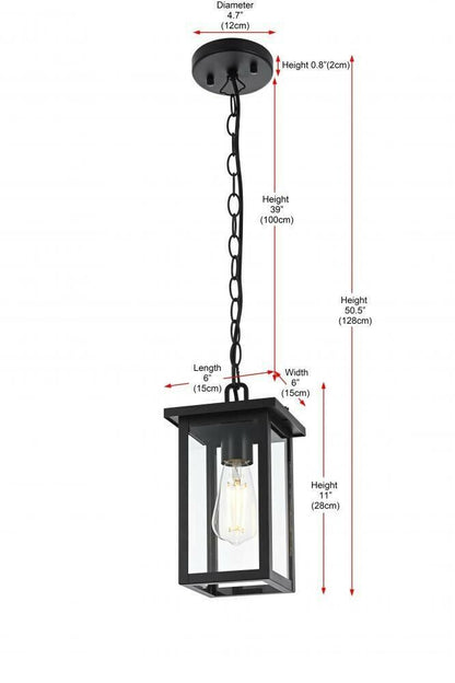 Elegant Lighting OD324H11BK Venango 7 inch Outdoor Pendant in Black