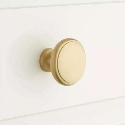Signature Hardware 1-1/4" Nantes Brass Round Cabinet Knob - Pack of 2-NEW IN BOX