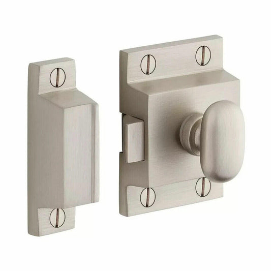 Signature Hardware - Pitkin Brass Cabinet Latches w/oval knob - Brushed Nickel