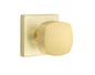 EMTEK 5210FRKUS4-Privacy Freestone Door Knob With Square Rose Satin Brass