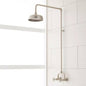 Baudette Exposed Pipe Wall Mount Shower with Rainfall Showerhead - Chrome