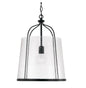 Capital Lighting Madison 1 Light Pendant, Matte Black/Clear Seeded - 347011MB