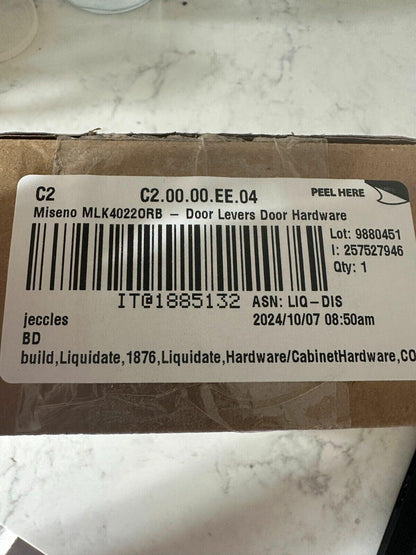 Miseno MLK4022ORB Lorton Flat Bar Passage Door Lever Set - Oil Rubbed Bronze