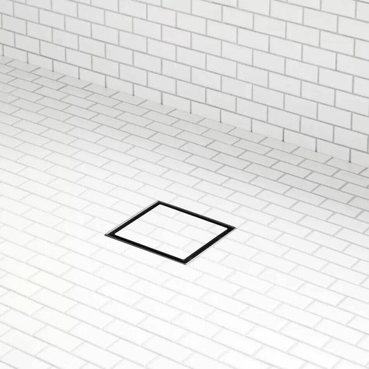 Signature Hardware - 4" Cohen Square Tile-In Shower Drain - Matte Black