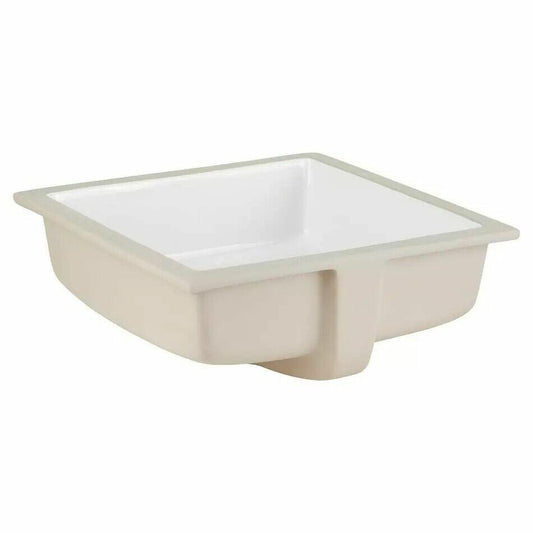 Signature Hardware - Destin White Square Porcelain Undermount Bathroom Sink